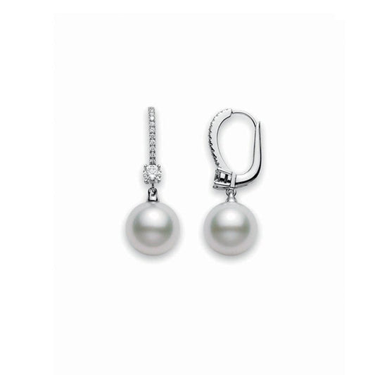 Classic Elegance White South Sea Cultured Pearl Lever Back Earrings