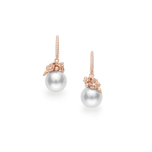 Cherry Blossom Collection Zhuji Cultured Pearl Drop Earrings in Pink