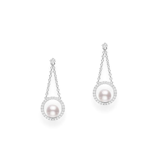 Classic Zhuji Cultured Pearl Earring with Diamond