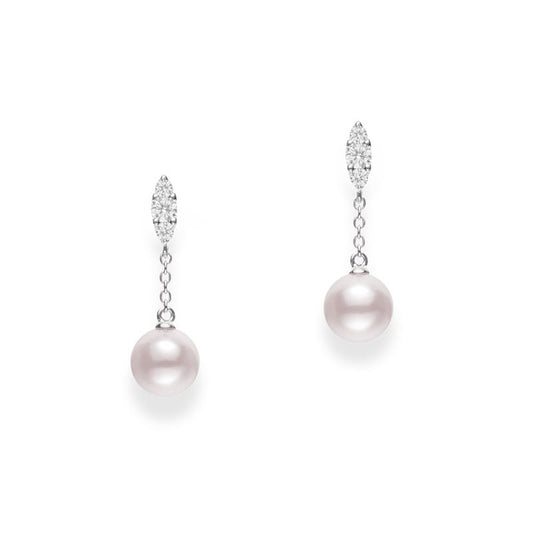 Morning Dew Zhuji Cultured Pearl Earrings In Silver