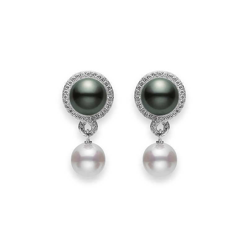 Petit Soleil Zhuji and Black South Sea Cultured Pearl Earrings