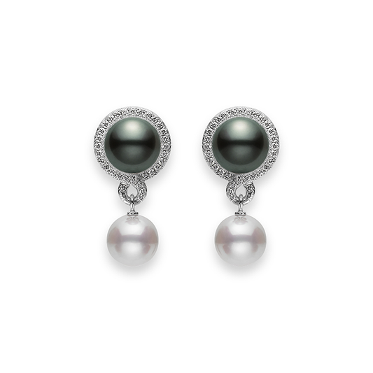 Petit Soleil Zhuji and Black South Sea Cultured Pearl Earrings