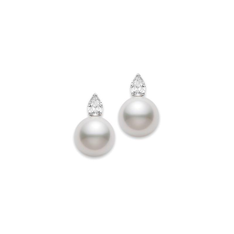 Classic White South Sea Pearl Earrings in Silver