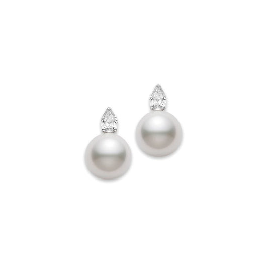 Classic White South Sea Pearl Earrings in Silver