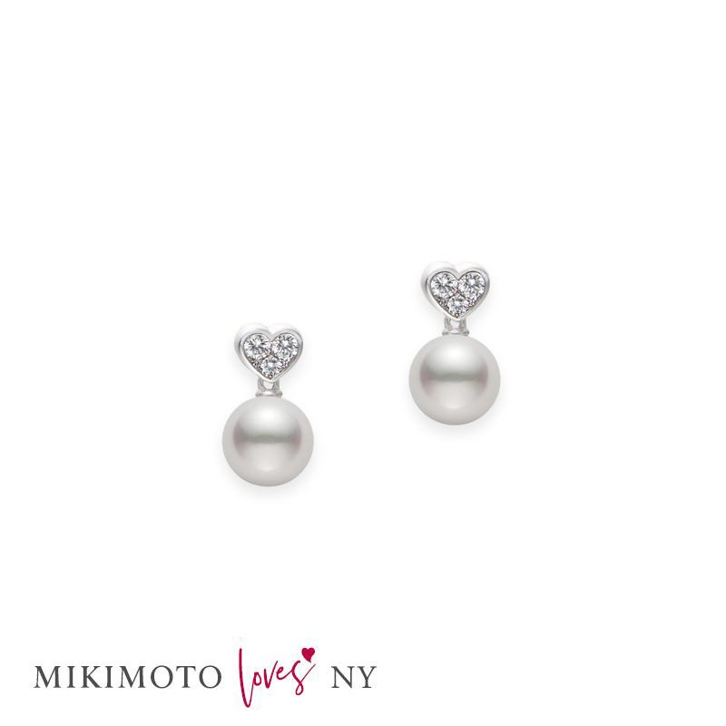 Zhuji Cultured Pearl Heart Earrings in Silver