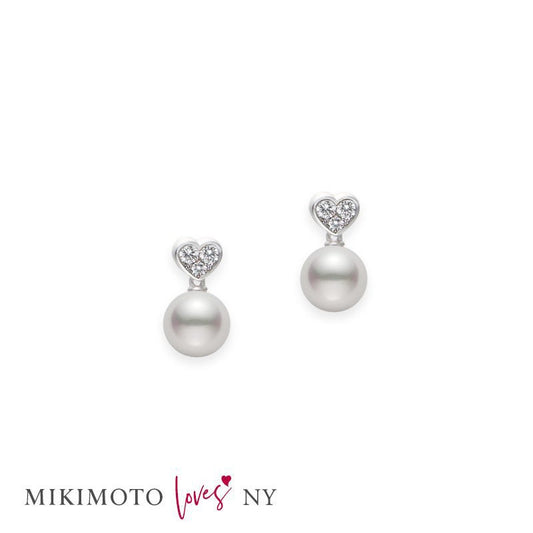 Zhuji Cultured Pearl Heart Earrings in Silver