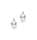 White South Sea Cultured Pearl and Diamond Earrings in Silver