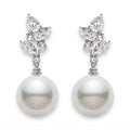 Classic White South Sea Pearl Earrings with Diamonds