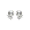White South Sea Cultured Pearl and Diamond Classic Earrings in Silver