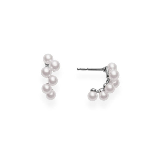 Zhuji Cultured Pearl Cluster Earrings in Silver