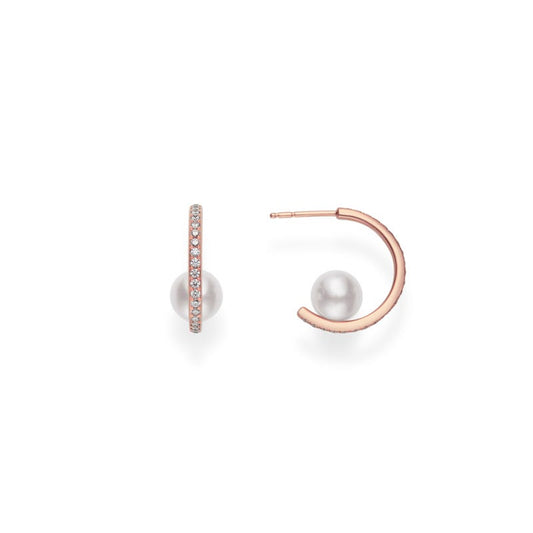 Zhuji Cultured Pearl and Diamond Earrings In Pink