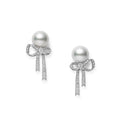 Jeux de Rubans White South Sea Earrings with Diamonds