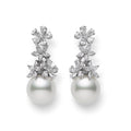 Classic White South Sea Pearl Earrings with Diamonds