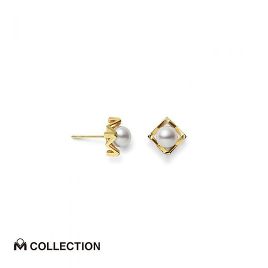 M Collection Zhuji Cultured Pearl Earrings in Yellow