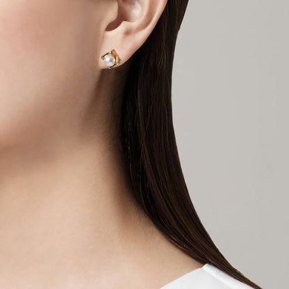 M Collection Zhuji Cultured Pearl Earrings in Yellow