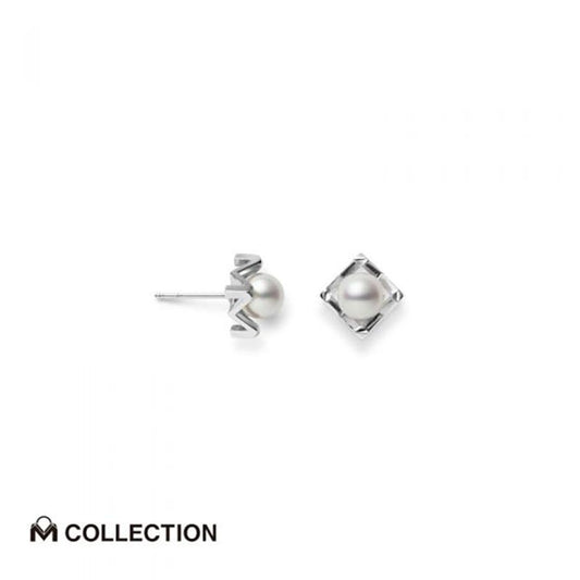 M Collection Zhuji Cultured Pearl Earrings in Silver