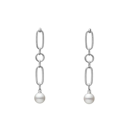 M Code Zhuji Cultured Pearl Earrings in Silver