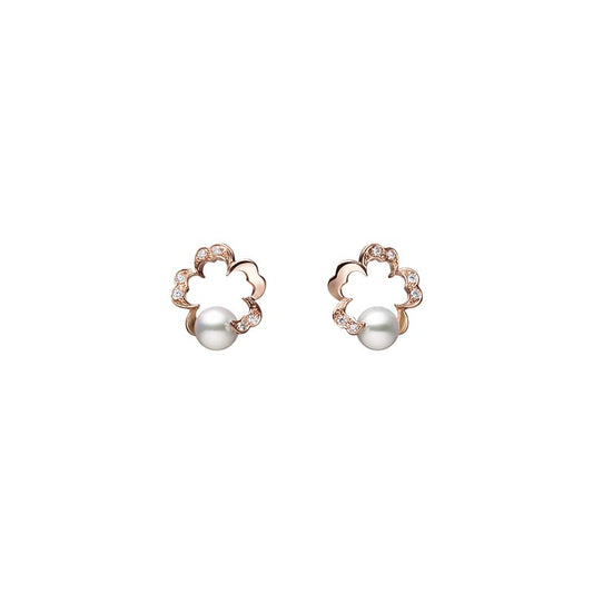 Cherry Blossom Zhuji Cultured Pearl Earrings in Pink