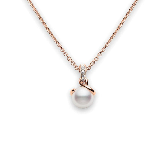 Twist Zhuji Cultured Pearl Pendant In Rose