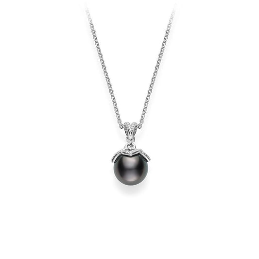 Embrace Black South Sea Cultured Pearl Pendant in Silver