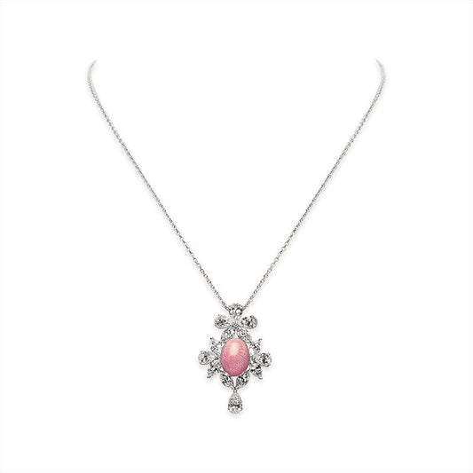 Fanuly Conch Pearl and Diamond Pendant in Silver