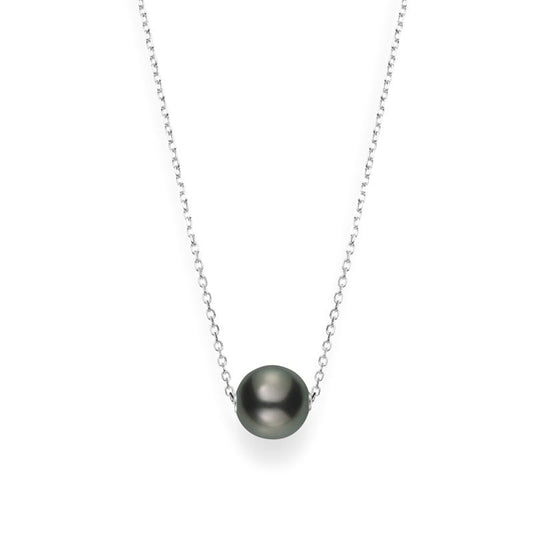 Black South Sea Cultured Single Pearl Pendant in White