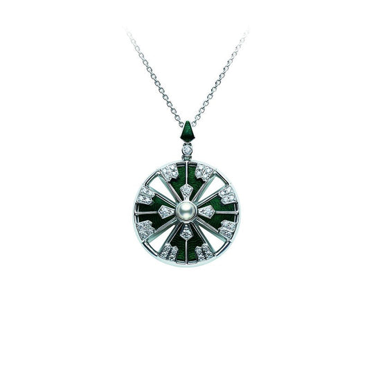 Yaguruma Pendant with Black Enamel