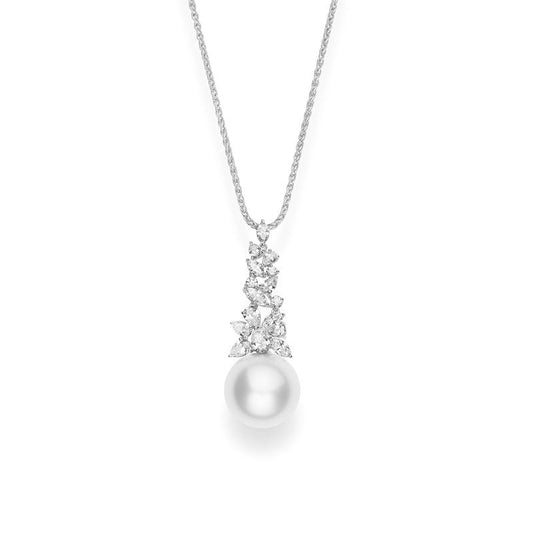 White South Sea Cultured Pearl Pendant with Diamonds