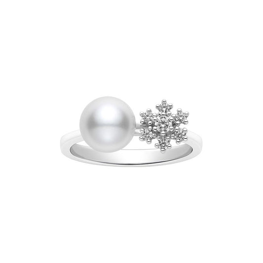 Classic Fanuly Cultured Pearl and Diamond Ring