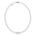 Fusion Zhuji and White South Sea Cultured Pearl Strand with Diamond Rondelles in White