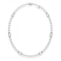 Fusion Zhuji and White South Sea Cultured Pearl Strand With Diamond Rondelles