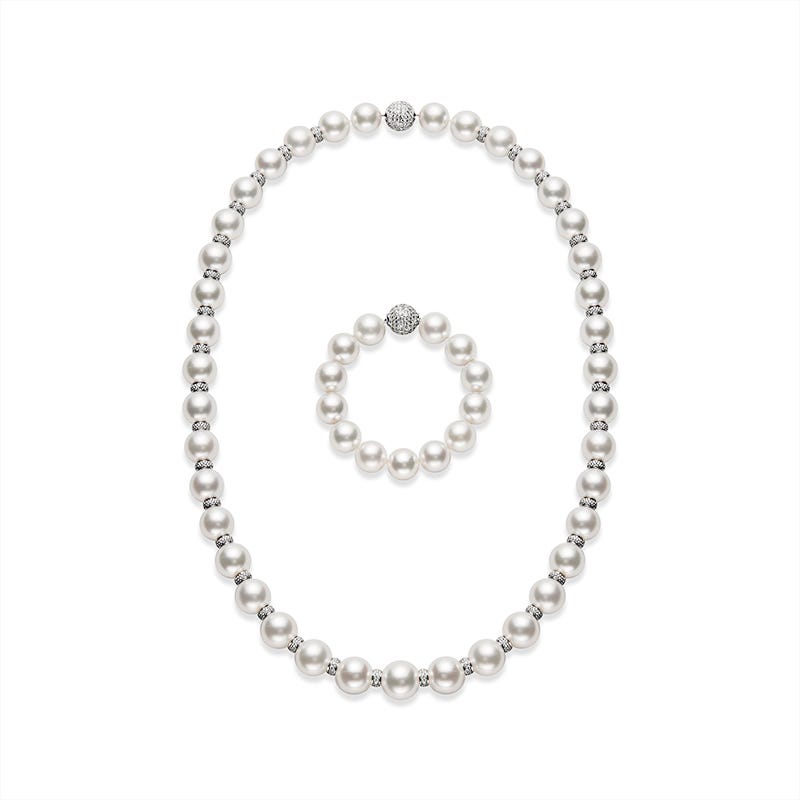 White South Sea Cultured Pearl Convertible Necklace and Bracelet