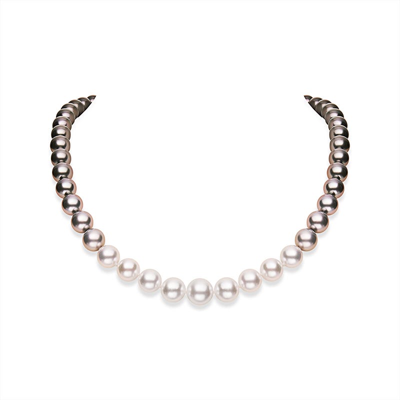 クラシックなブラックとホワイトの南洋養殖真珠のカスタマイズ可能なネックレス