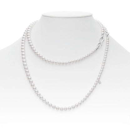 Zhuji Cultured Pearl Double Strand Necklace with Diamonds