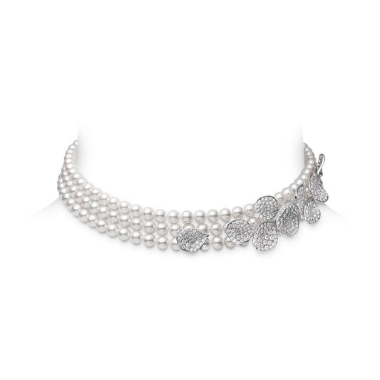 Les Pétales Place Vendôme Akoya and Diamond Necklace