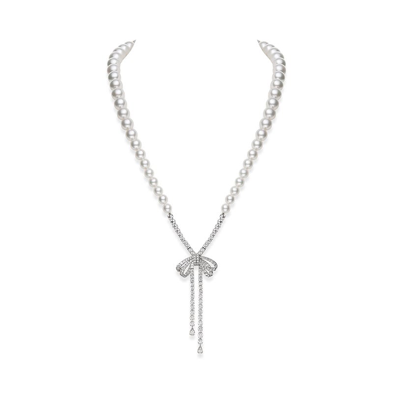 Fanuly Necklace with Zhuji and White South Sea Cultured Pearls
