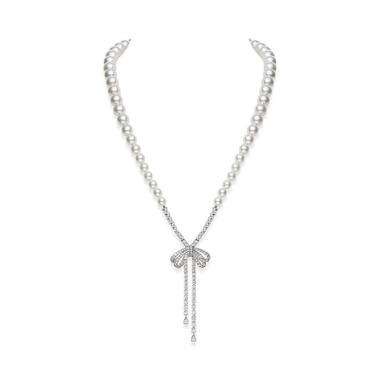 Fanuly Necklace with Zhuji and White South Sea Cultured Pearls