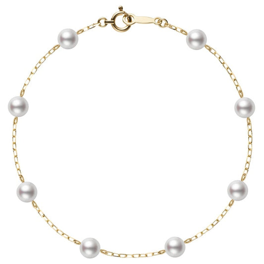 Zhuji Cultured Pearl Station Bracelet in Yellow
