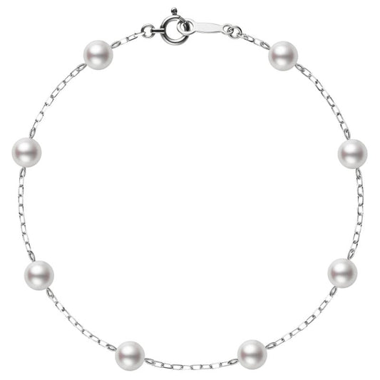 Zhuji Cultured Pearl Station Bracelet in Silver