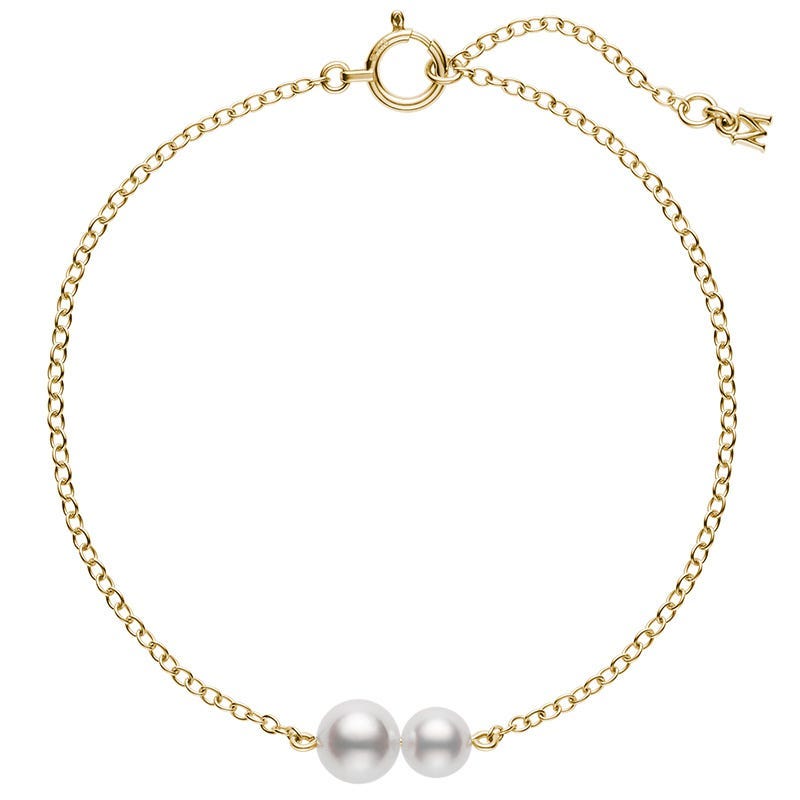 Zhuji Cultured Pearl Station Bracelet in Yellow