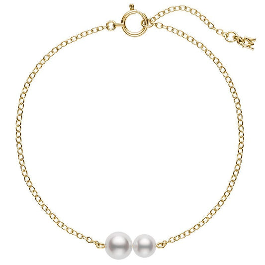 Zhuji Cultured Pearl Station Bracelet in Yellow
