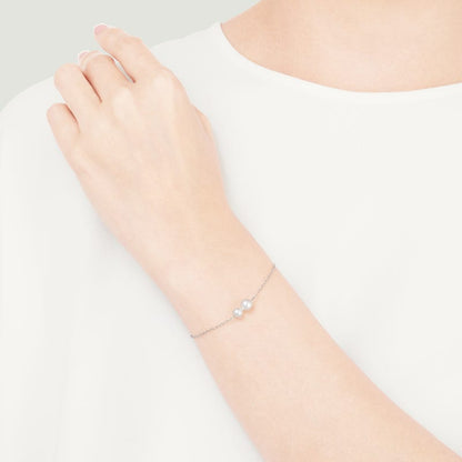 Zhuji Cultured Pearl Station Bracelet in Silver