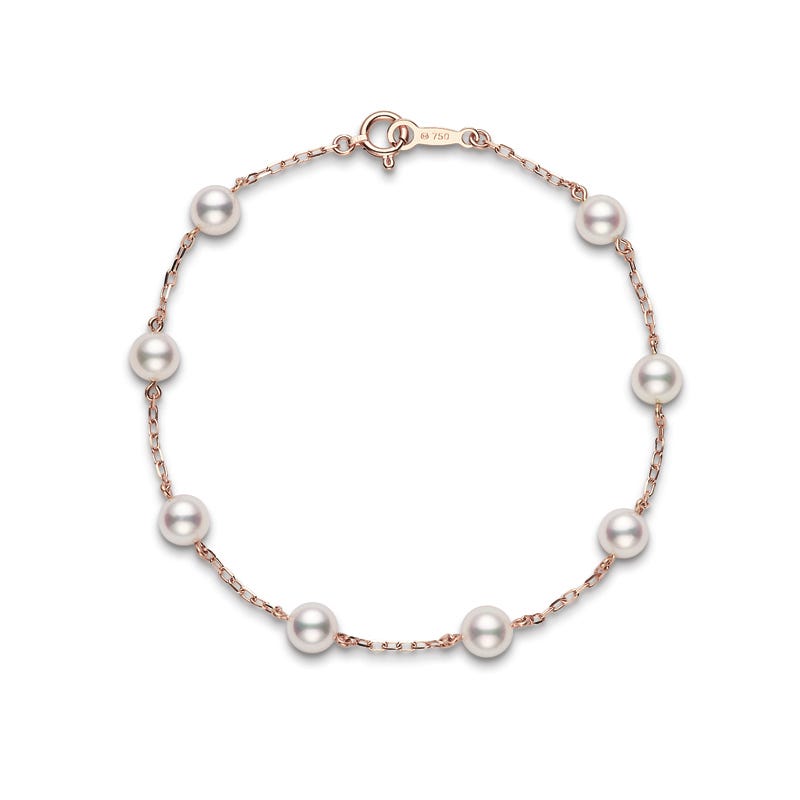 Zhuji Cultured Pearl Station Bracelet in Pink