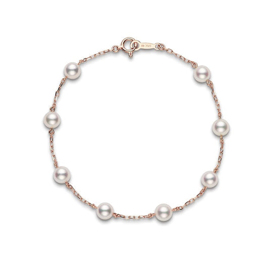 Zhuji Cultured Pearl Station Bracelet in Pink