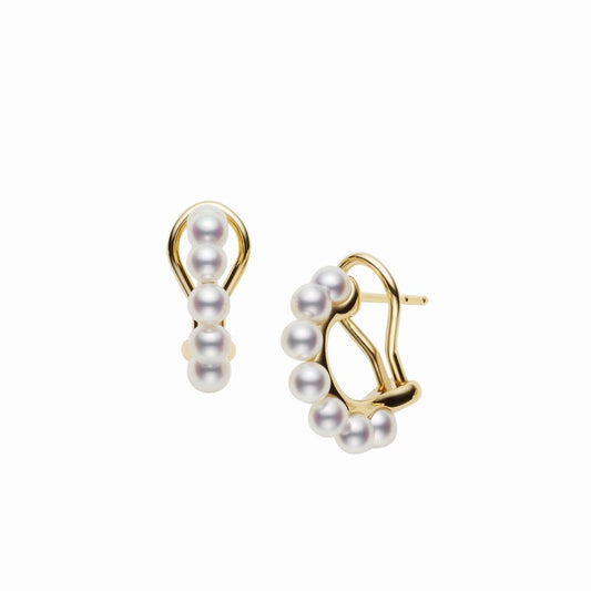 Cluster Zhuji Cultured Pearl Earrings in Yellow