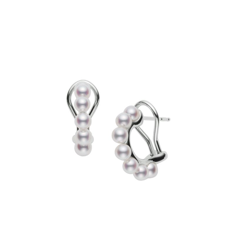 Zhuji Cultured Pearl Cluster Earrings in Silver