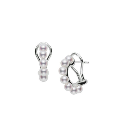 Zhuji Cultured Pearl Cluster Earrings in Silver