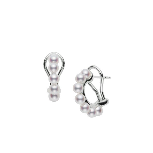 Zhuji Cultured Pearl Cluster Earrings in Silver