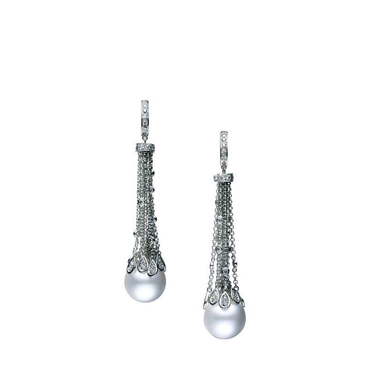 A World of Creativity White South Sea Cultured Pearl Waterfall Earrings