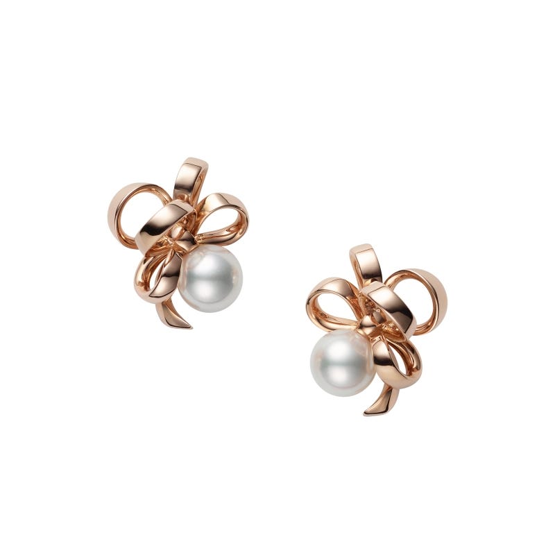 Jeux de Rubans Zhuji Cultured Pearl Earrings in Pink